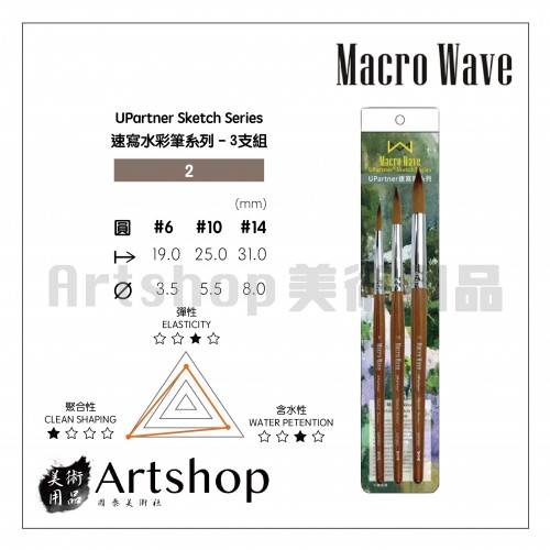 Macro Wave 馬可威 ART801速寫水彩筆系列-3支組(圓) #2